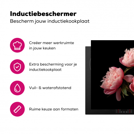 Inductiebeschermer - Bloemen - Pioenroos - Roze - Botanisch - Natuur-3