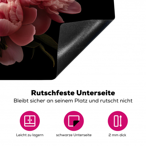 Herdabdeckplatte - Blumen - Pfingstrose - Rosa - Botanisch - Natur-4