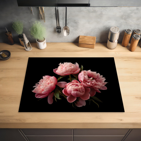 Herdabdeckplatte - Blumen - Pfingstrose - Rosa - Botanisch - Natur-2
