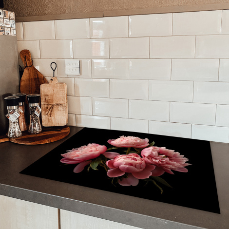 Herdabdeckplatte - Blumen - Pfingstrose - Rosa - Botanisch - Natur-5