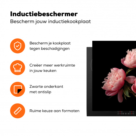 Inductiebeschermer - Bloemen - Pioenroos - Roze - Botanisch - Natuur-3