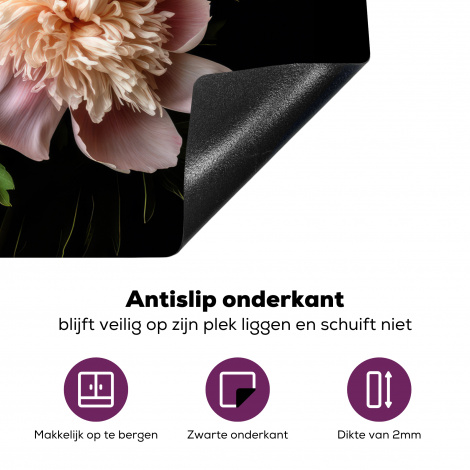 Inductiebeschermer - Pioenrozen - Bloemen - Natuur - Roze - Wit-4