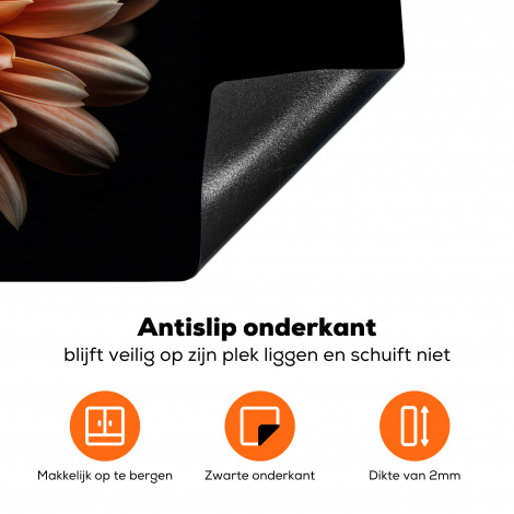 Inductiebeschermer - Bloemen - Oranje - Natuur - Chrysant - Zwart-4