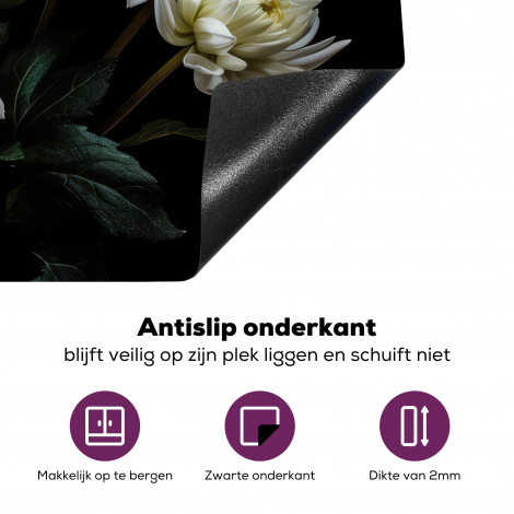 Inductiebeschermer - Bloemen - Chrysant - Wit - Natuur - Botanisch-4