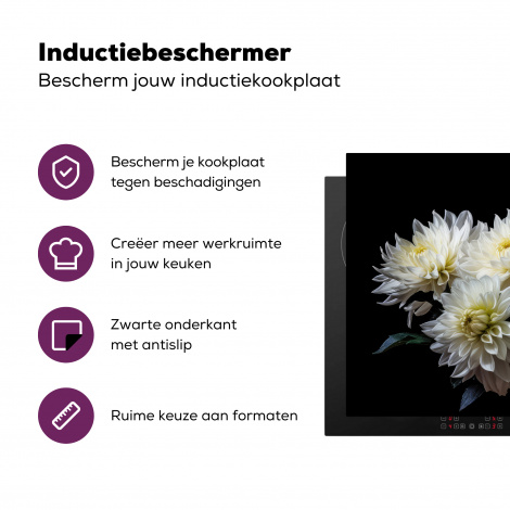 Inductiebeschermer - Bloemen - Chrysant - Wit - Natuur - Botanisch-3