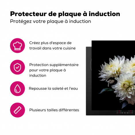 Protège-plaque à induction - Fleurs - Chrysanthème - Blanc - Nature - Botanique-3
