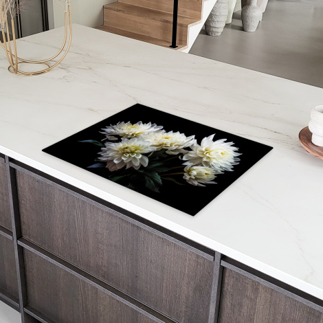 Herdabdeckplatte - Blumen - Chrysantheme - Weiß - Natur - Botanisch-6