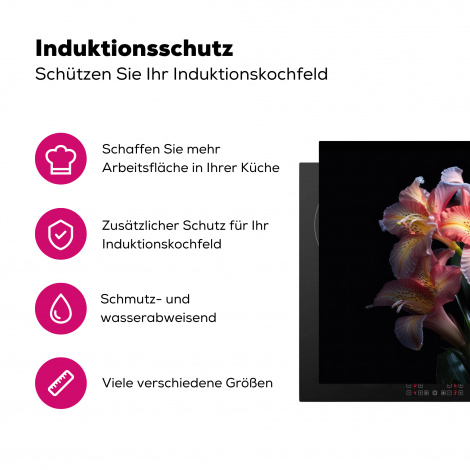 Herdabdeckplatte - Tigerlilie - Blumen - Rosa - Natur - Porträt-3