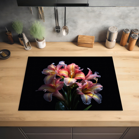 Herdabdeckplatte - Tigerlilie - Blumen - Rosa - Natur - Porträt-2