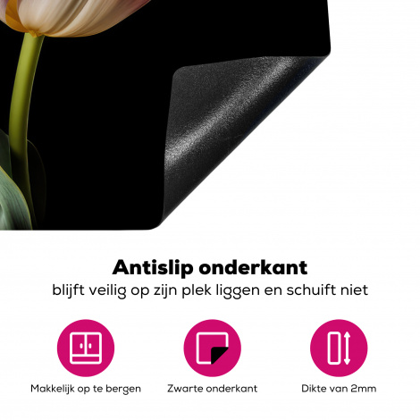 Inductiebeschermer - Tulpen - Bloemen - Roze - Wit - Natuur-4