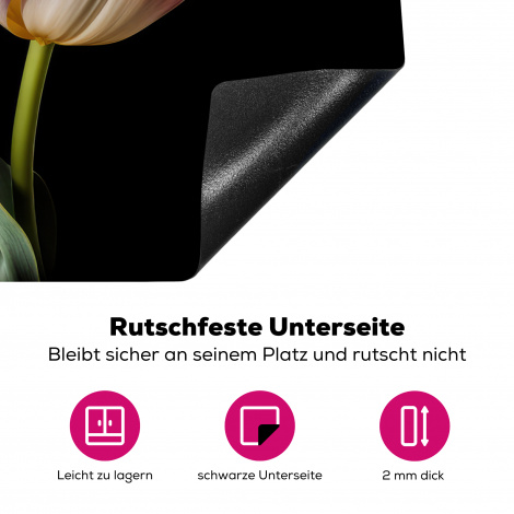 Herdabdeckplatte - Tulpen - Blumen - Rosa - Weiß - Natur-4