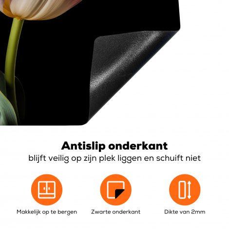 Inductiebeschermer - Tulpen - Bloemen - Roze - Wit - Natuur-4
