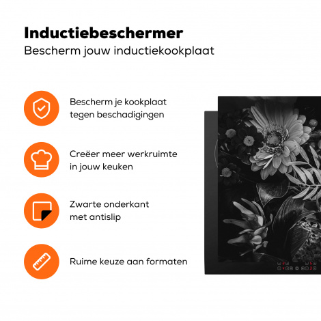 Inductiebeschermer - Boeket - Stilleven - Bloemen - Planten - Rood-3