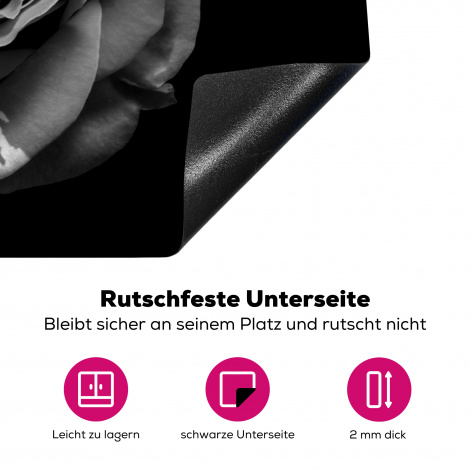 Herdabdeckplatte - Blume - Rose - Rot - Schwarz-4