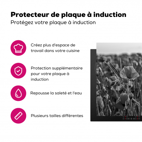 Protège-plaque à induction - Fleurs - Coquelicots - Nature - Rouge-3