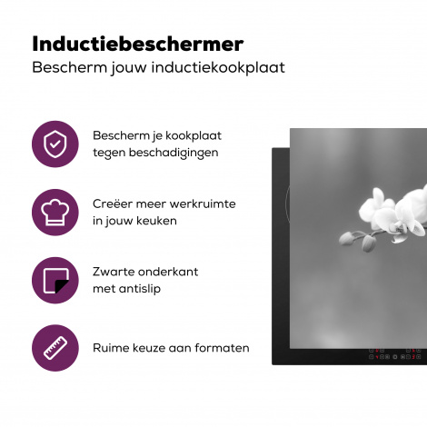 Inductiebeschermer - Orchidee - Bloemen - Plant - Wit - Paars-3