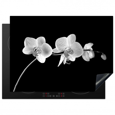 Protège-plaque à induction - Orchidée - Fleurs - Noir - Rose - Boutons