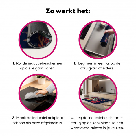 Inductiebeschermer - Boeket - Stilleven - Bloemen - Planten - Rood-7