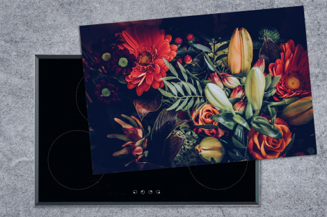 Tapis Plaque Induction Orchidée - Fleurs - Noir - Rose - Boutons Protection  Plaque à Prix Carrefour