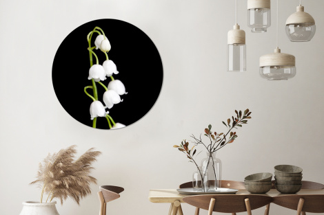 Runde Bilder - Maiglöckchen - Blumen - Schwarz - Flora-3