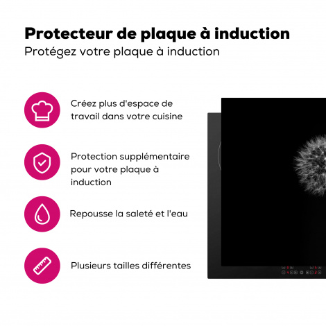 Protège-plaque à induction - Pissenlit - Noir - Floral - Botanique-3