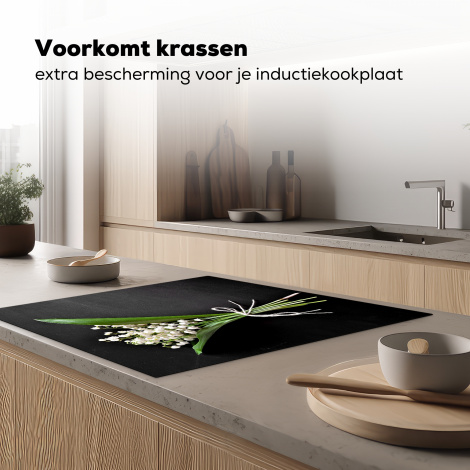 MuchoWow Inductiebeschermer - Inductie mat - Vinyl - Bloemen - Sakura - Tak - 60x52 cm - Inductie beschermer