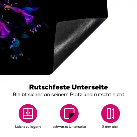 Herdabdeckplatte - Blume - Lila - Blau - Makro - Schwarz-4