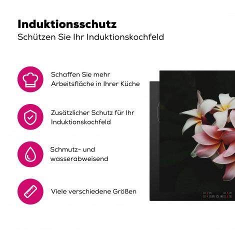 Herdabdeckplatte - Blumen - Rosa - Schwarz - Flora - Botanisch-3