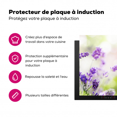 Protège-plaque à induction - Lavande - Papillon - Fleurs-3