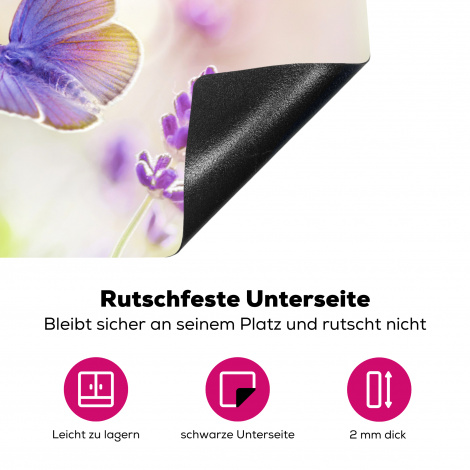 Herdabdeckplatte Lavendel - Schmetterling - Blumen-4