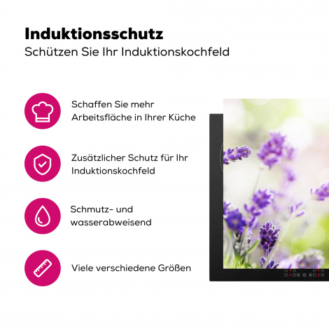 Herdabdeckplatte Lavendel - Schmetterling - Blumen-3