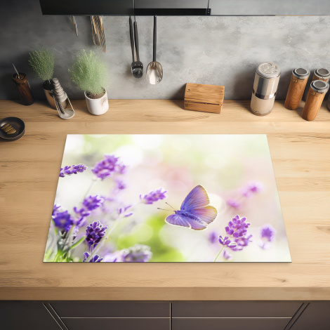 Herdabdeckplatte Lavendel - Schmetterling - Blumen-2