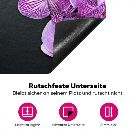 Herdabdeckplatte - Orchidee - Blumen - Rosa - Flora-4