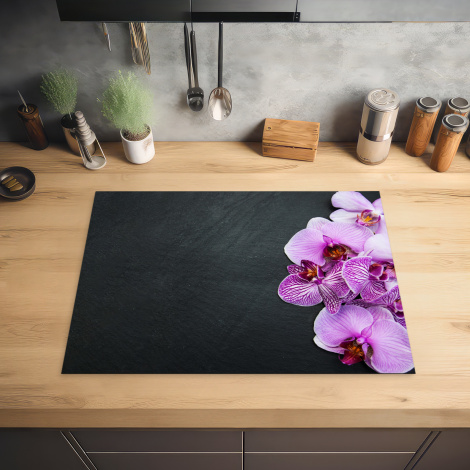 Herdabdeckplatte - Orchidee - Blumen - Rosa - Flora-2