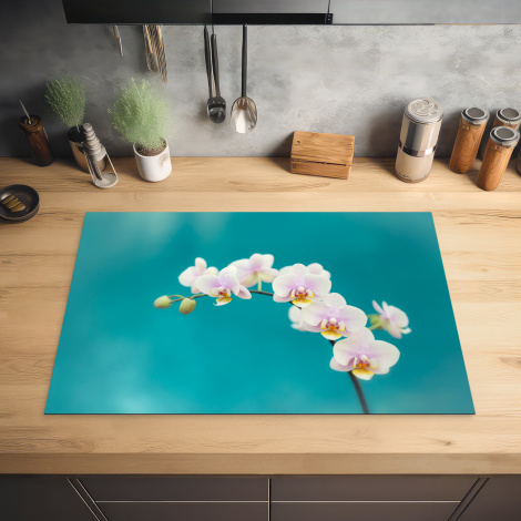 Herdabdeckplatte - Orchidee - Blumen - Pflanze - Weiß - Lila-2