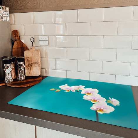 Herdabdeckplatte - Orchidee - Blumen - Pflanze - Weiß - Lila-5