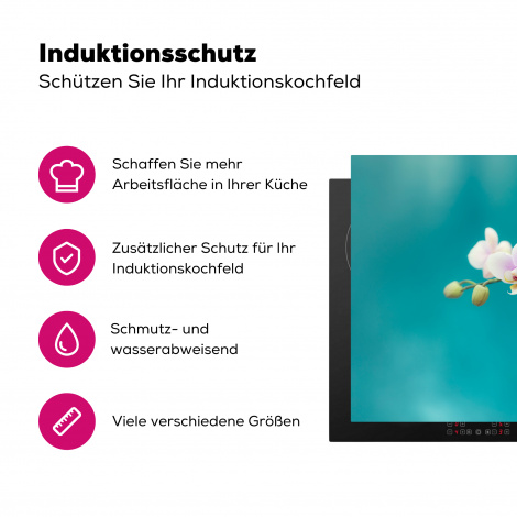 Herdabdeckplatte - Orchidee - Blumen - Pflanze - Weiß - Lila-3