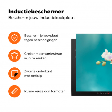 Inductiebeschermer - Orchidee - Bloemen - Plant - Wit - Paars-3