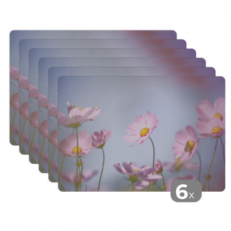 Premium placemats (6 stuks) - Bloemen - Roze - Buiten - 45x30 cm-1