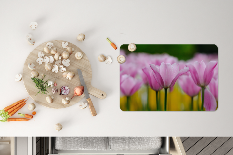 Premium placemats (6 stuks) - Bloemen - Tulpen - Roze - 45x30 cm-4