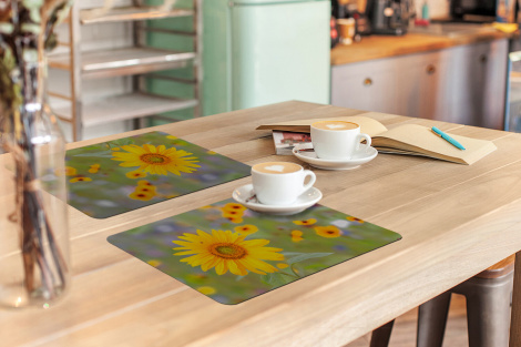 Tischset (6er Set) - Blumen - Sonnenblume - Gelb - 45x30 cm-3