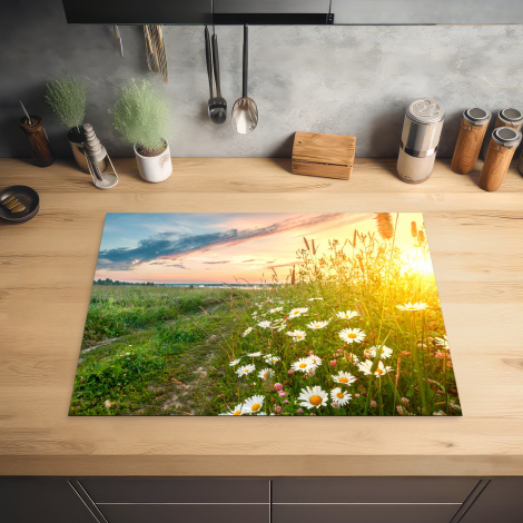 Herdabdeckplatte - Blumen - Gänseblümchen - Natur - Sonne - Horizont-2