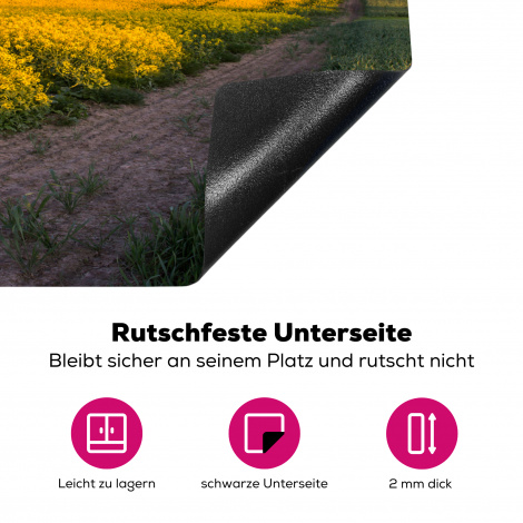 Herdabdeckplatte - Blumen - Straße - Himmel - Gelb - Lila - Sonnenuntergang - Natur-4