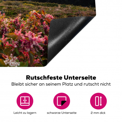 Herdabdeckplatte - Blumen - Berge - Landschaft - Nacht - Himmel - Rosa-4