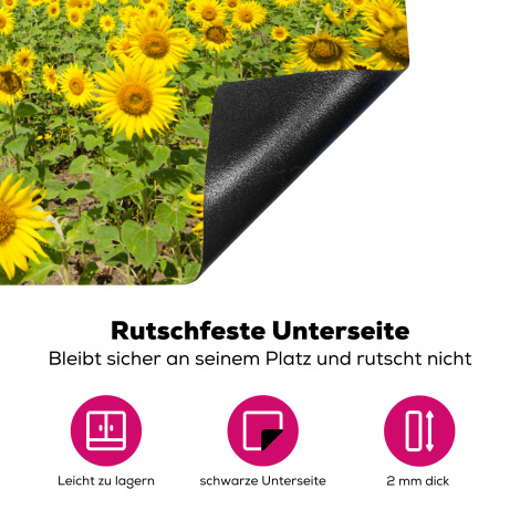 Herdabdeckplatte - Sonnenblumen - Blumen - Wolken - Natur - Gelb - Landschaft-4