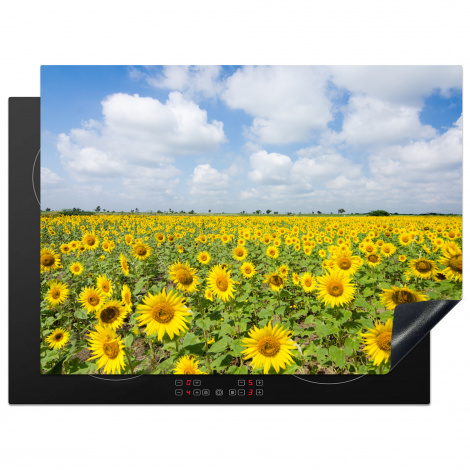 Herdabdeckplatte - Sonnenblumen - Blumen - Wolken - Natur - Gelb - Landschaft