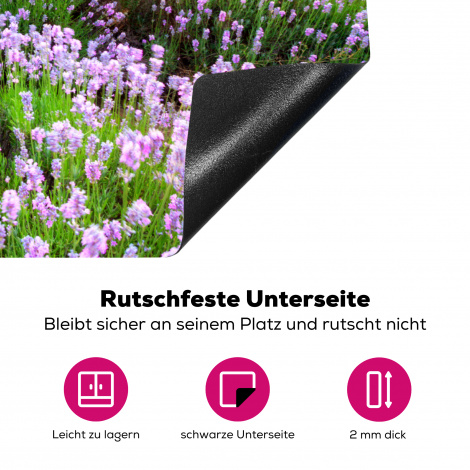 Herdabdeckplatte - Blumen - Lavendel - Lila - Himmel - Sonnenuntergang - Wiese - Natur-4