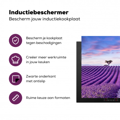 Inductiebeschermer - Lavendel - Natuur - Paars - Bomen - Bloemen-3