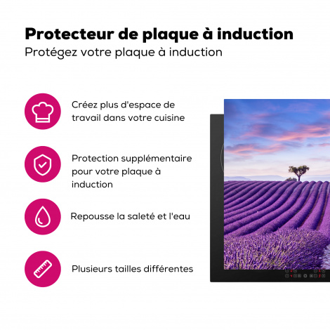 Protège-plaque à induction - Lavande - Nature - Pourpre - Arbres - Fleurs-3