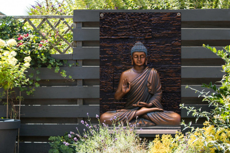 Tuinposter - Boeddha - Buddha beeld - Bruin - Spiritueel - Meditatie - Staand-thumbnail-2